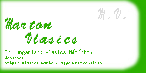 marton vlasics business card